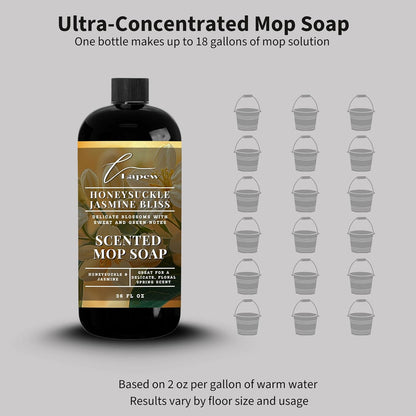 Lapew Baccarat Scented Mop Soap - Luxury Floor Cleaner Concentrate for Mopping Tile, Laminate, Vinyl & Hardwood | Streak-Free, Low-Foam | 36 oz - Colors C