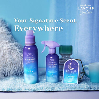 LAVONS Fabric Spray Freshener for Carpet Fresh, Pet Safe Linen Spray for Bedding, Fabric Refresher Spray for Home & Offices, Natural Carpet Freshener from Japan 10.14 Fl Oz to the Moon NOCTURNAL BLUE