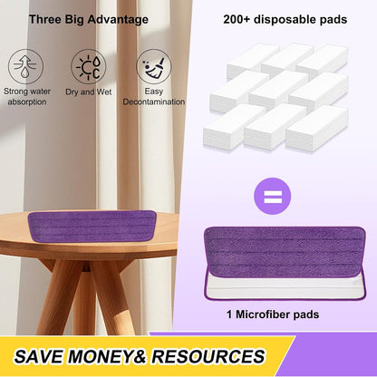 16.5 Inch Reusable Mop Pads Microfiber Spray Mop Replacement Heads for Wet/Dry Mops Compatible with Bona Floor Care System (6 Pack)