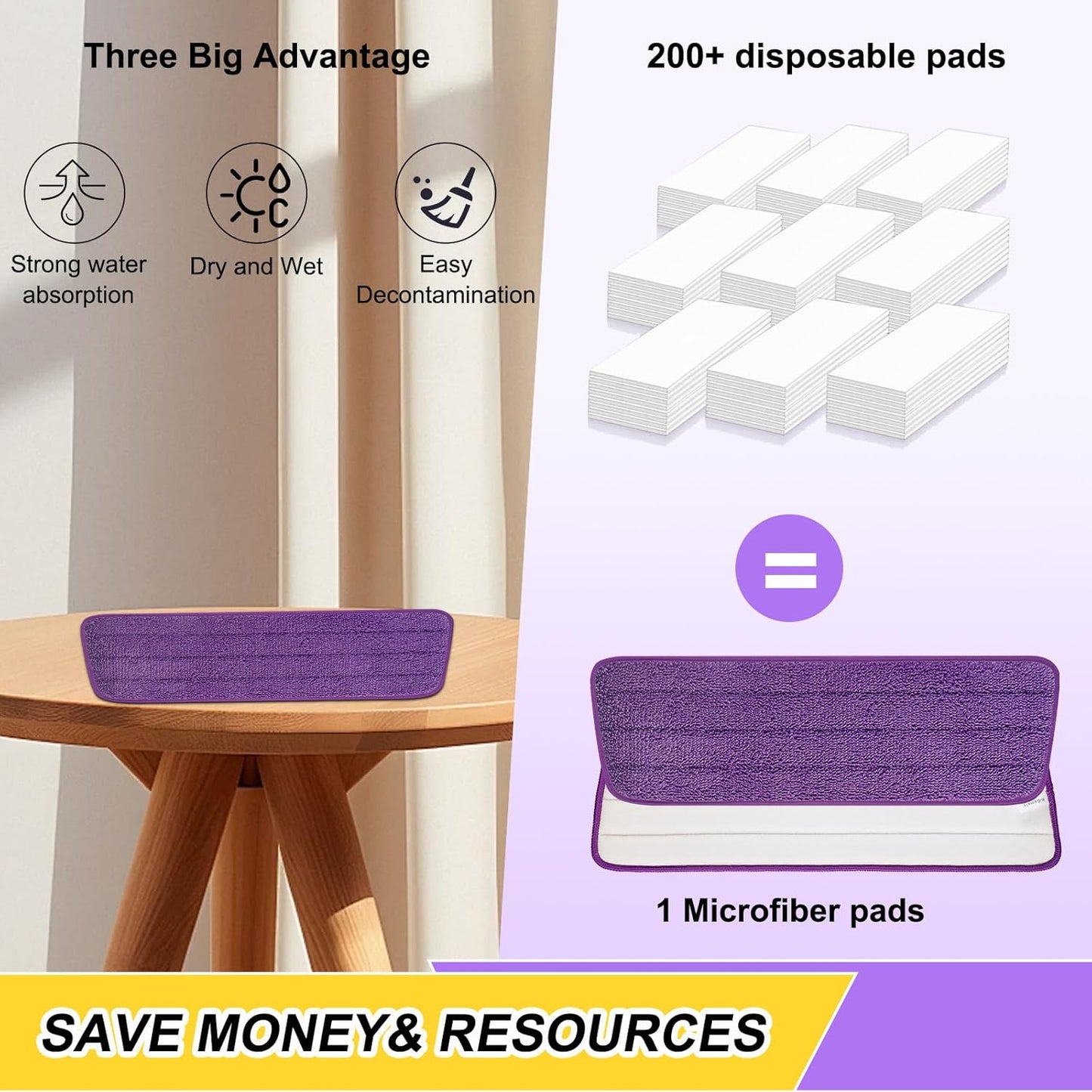 Set of 3 Microfiber Spray Mop Replacement Heads for Wet/Dry Mops Reusable Replacement Refills Fits for Bona Floor Care System (red)