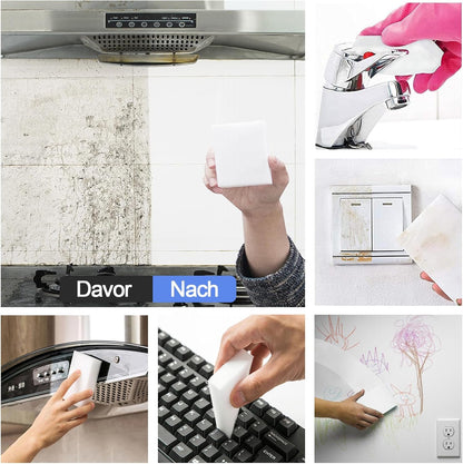 100Pack Magic Eraser Cleaning Sponge, Extra Large Melamine Sponge Foam in Bulk Boat Eraser, Multi-Functional Household Cleaning Scrubber Sponge Pads for Kitchen, Bathroom, Bathtub, Sink, Walls, Shoes