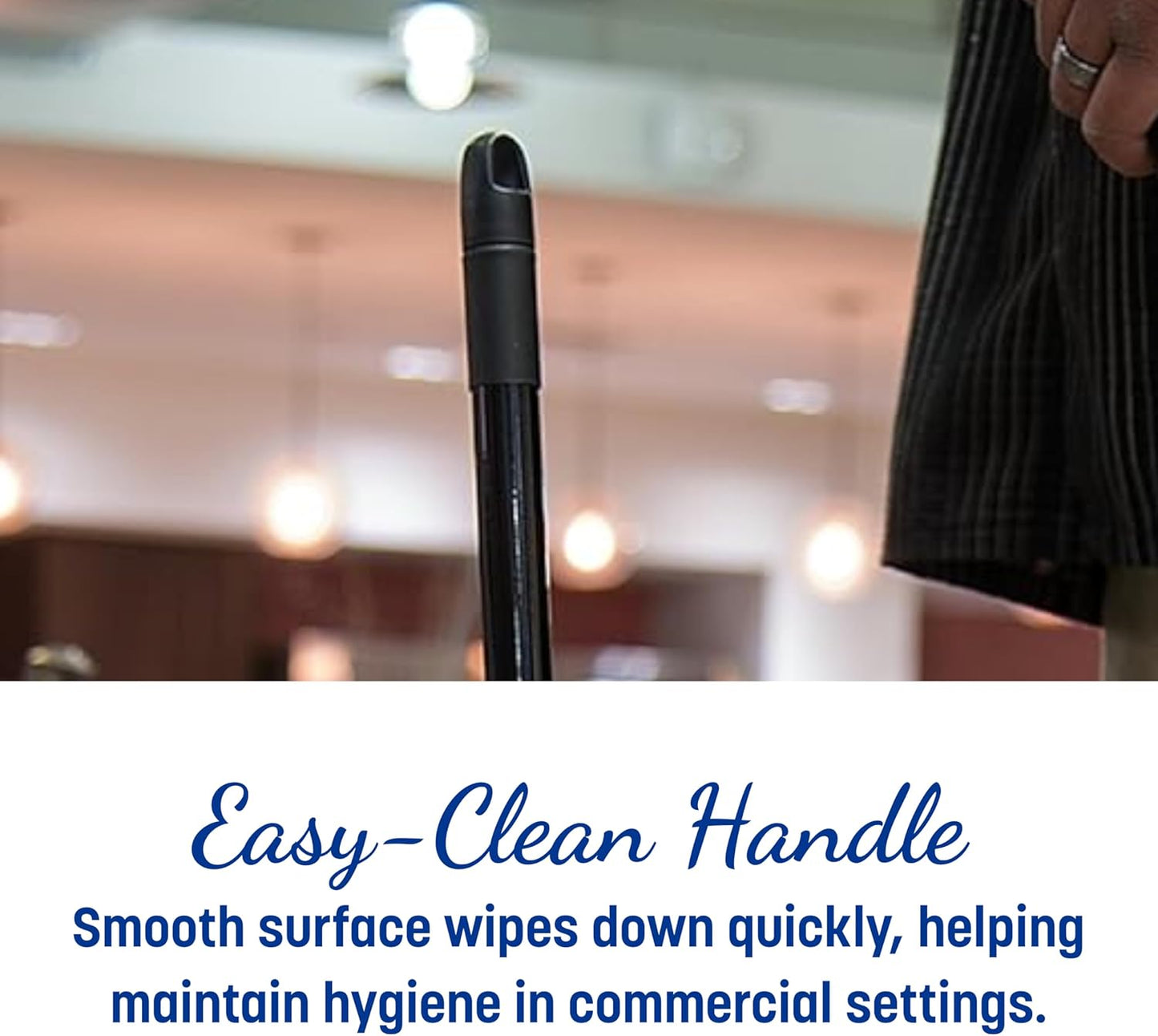 Carlisle FoodService Products Duo-Pan Upright Dust Pan and Broom Set, Essential Cleaning Tools for Home and Commercial Use, 36" Handle, 1 Count, Black