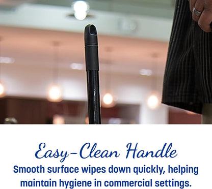 Carlisle FoodService Products Duo-Pan Upright Dust Pan and Broom Set, Essential Cleaning Tools for Home and Commercial Use, 36" Handle, 1 Count, Black
