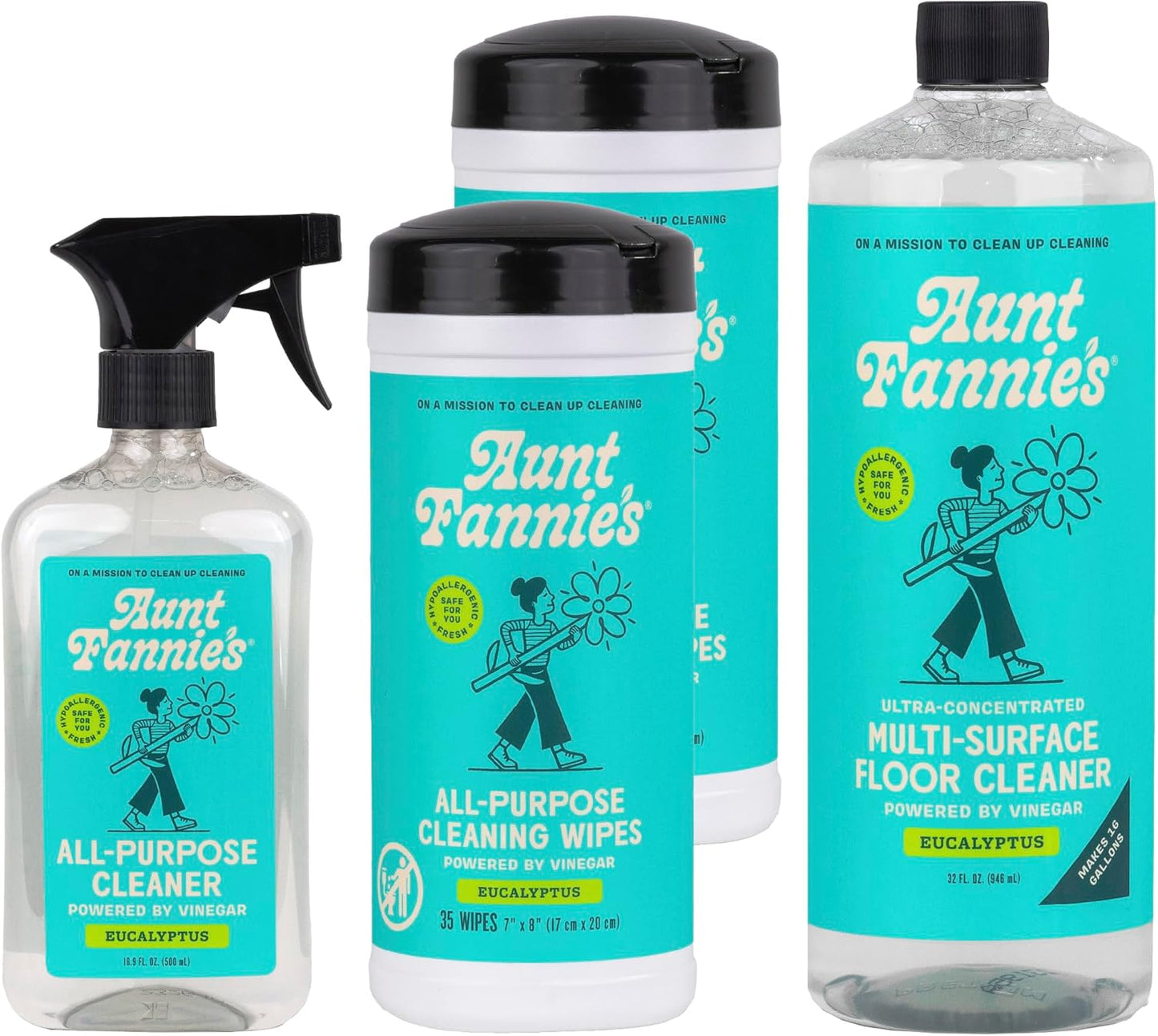 Aunt Fannie's All Purpose Household Cleaner, Multi-surface Spray, Powered by Vinegar for Kitchen, Bath, Windows and Countertops, Eucalyptus Scent (Pack of 1)