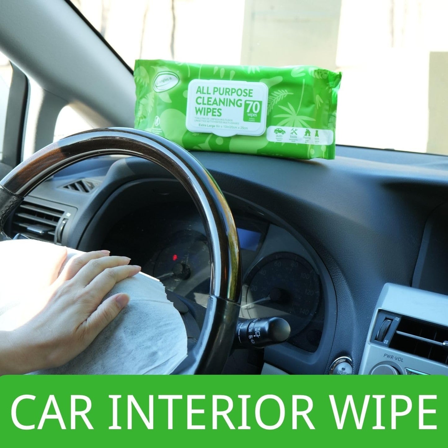 Air Jungles 3in1 Leather Cleaner Wipes 70 Count (Pack of 3), Extra Large 8" x 10" Size, Clean Condition Protect Wipes for Vinyl and Leather Apparel Furniture Auto Car Interior Shoes Boots Bags