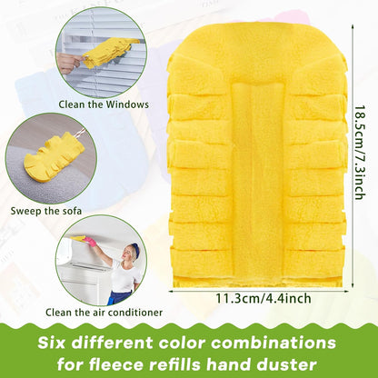 Zubebe 12 Pcs Duster Refill Reusable Fleece Duster Refills Feather Flat Dusters Multi Surface Washable Cleaning Pads Tools for Home, Blinds, Car, Pet, Furniture, Fans (Dark Color)