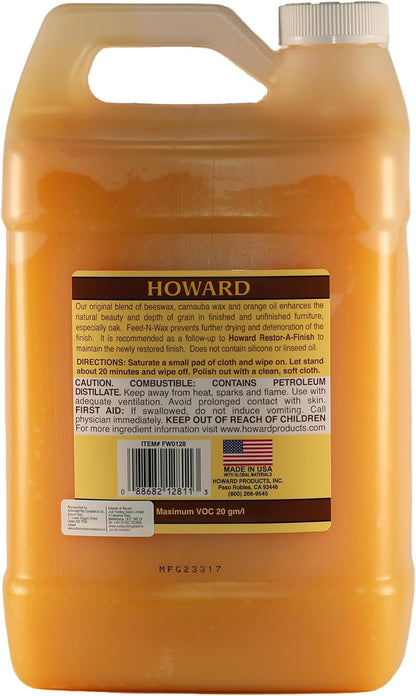 Howard Products Feed-N-Wax Wood Polish & Conditioner, 8 oz, Orange