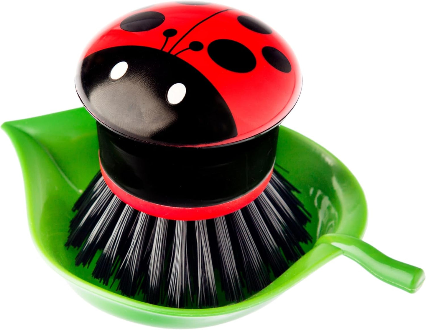 Vigar Flower Palm Dish Scrub Brush with Holder, Perfect Kitchen Brushes for Dishes, Sink Brush and Cleaning Brushes for Household Use, Pink, Green