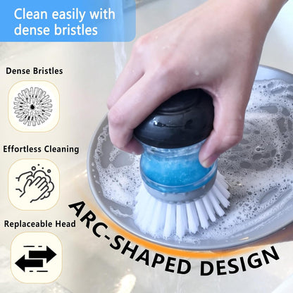 4 Pack Dish Brush Refill Heads for OXO Soap Dispensing Palm Brush, Kitchen Dish Scrubber Cleaning Replacement Head, Gray