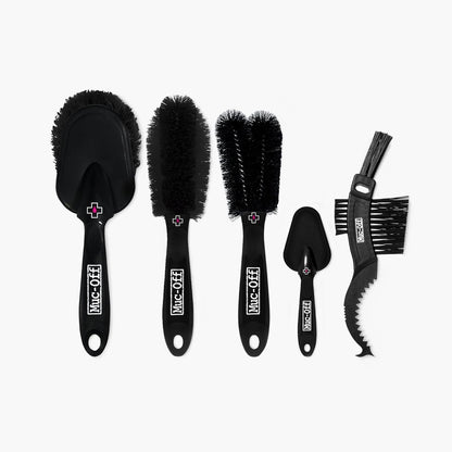 Muc-Off 220 3 Piece Premium Brush Kit - Includes 3 Bike Cleaning Brushes With Durable Nylon Bristles And Ergonomic Rubberised Handles To Minimise Impact