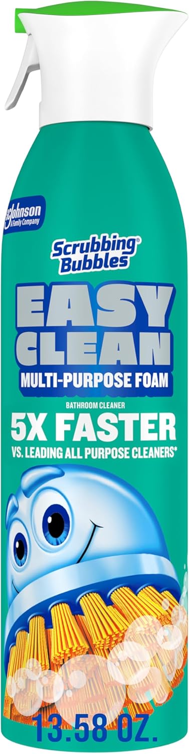 Scrubbing Bubbles Easy Clean Foaming Multipurpose Bathroom Cleaner, Continuous Spray Bottle, Fast Acting Foam, 13.58 Ounce (Pack of 2)