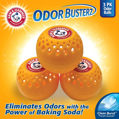 Arm & Hammer OdorBusterz® Odor Eliminator Balls, Clean Burst, 10 Count – Baking Soda Odor Control for Closets, Drawers, Hampers & Small Spaces