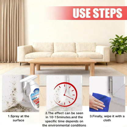 Highly Effective Removal Spray, Wall Cleaner Spray,Multi-Surface Cleaning Solution,Suitable Fortiles, Fabrics, Bathrooms, And Kitchen8.12 Fl Oz(Sponge*1+Cloth*1)