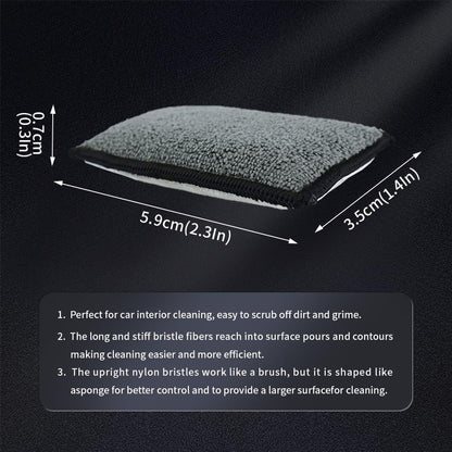Car Interior Scrubbing Sponge, Microfiber Car Wax Applicator Scrubber Pad, Car Detailing Microfiber Interior Scrub Pad,Washing Sponges for Car, Boat, Wood, Marble and Motorcycle - 6pcs (gray)