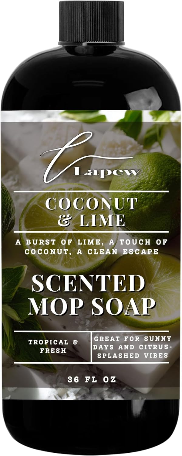 Lapew Santal Scented Mop Soap - Luxury Floor Cleaner Concentrate for Mopping Tile, Laminate, Vinyl & Hardwood | Streak-Free, Low-Foam | 36 oz - Colors C