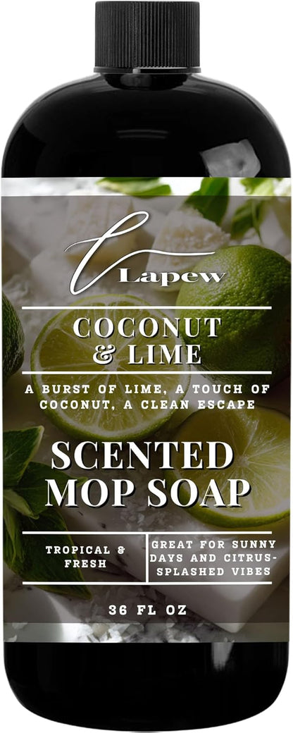Lapew Baccarat Scented Mop Soap - Luxury Floor Cleaner Concentrate for Mopping Tile, Laminate, Vinyl & Hardwood | Streak-Free, Low-Foam | 36 oz - Colors C