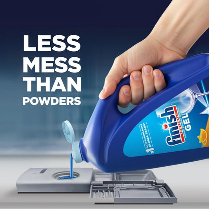 Bundle of Finish Scent Liquid Gel, Orange Fresh, 75 Ounce + Finish Gel Liquid Dishwasher Detergent, Advanced Deep Cleaning Power Dish Soap, Fights Tough Stains, Septic Safe, Lemon Scent, 75oz