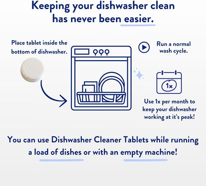 The Clean People Dishwasher Cleaner - Dishwasher Cleaner Tablets for Removing Limescale, Mineral Buildup, Grease & Odors - 6 Count, Citrus Scent