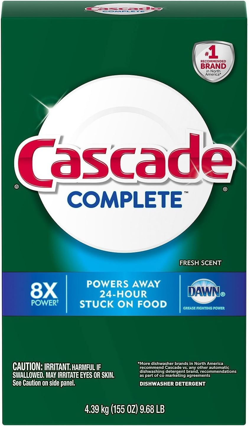 Cascade Complete Powder Dishwasher Detergent, Fresh Scent, 75 oz, White