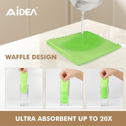 AIDEA Microfiber Glass Cleaning Cloth, 8PK, Premium Microfiber Glass and Window Cleaner, Lint Free Magic Cleaning Cloths for Glass, Windows, Windshields, Mirrors, Stainless Steel, 12"x12"