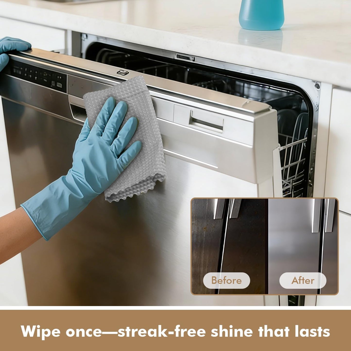 AIDEA Microfiber Glass Cleaning Cloth, 8PK, Premium Microfiber Glass and Window Cleaner, Lint Free Magic Cleaning Cloths for Glass, Windows, Windshields, Mirrors, Stainless Steel, 12"x12"