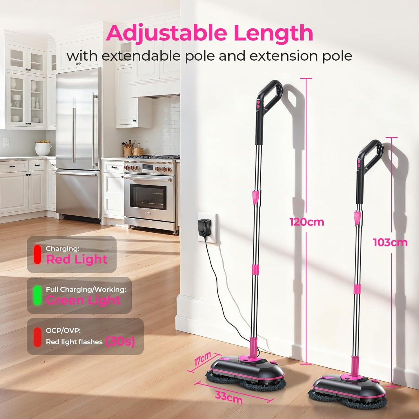 ScrubWiz 10-in-1 Steam Cleaner, Steam Mop & Detachable Handheld Steam Cleaner, 320ml Water Tank, 10s Fast Heating, Portable Steamer for Kitchen, Floor, Tiles, Window, BBQ Grill, Car, Bright White