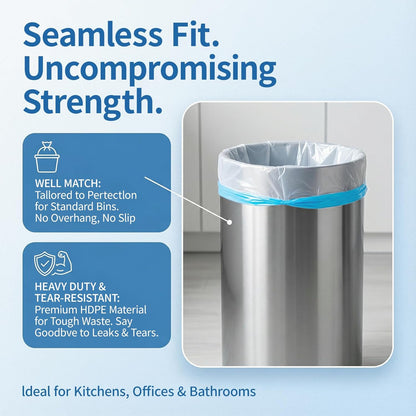 3 Gallon Trash Bags Drawstring 0.96 Mil - 120 Count 12 Liter Small Garbage Bags for Bathroom, Strong White Unscented Plastic Wastebasket Bin Liners for Toilet Office and Bedroom