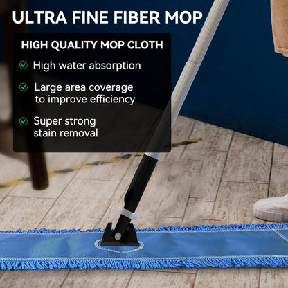 3 Pack 24 Inch Microfiber Dust Mop Head, Medium Washable Commercial Sweeper and Janitorial, Blue