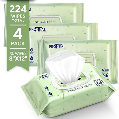 X Large Wet Wipes for Adults - 2 Packs of 56 [112 Count] Disposable Incontinence Wipes, 12" x 8" Adult Wipes for Elderly - Personal Body Wipes for Women and Men, Pre Moistened Adult Washcloths