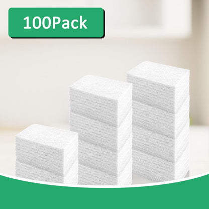 CONLI 100 PCS Scouring Pad Reusable Household Green Scrubbing Pads for Cleaning, Multipurpose 6" x 4" Non Scratch Scrubbing Pads for Kitchen Dishes Pan Metal Grills