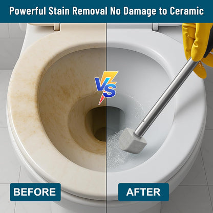 Pumice Stone Toilet Bowl Cleaner,16.7Inch Toilet Pumice Stone with Handle Cleans Hard Water Ring Calcium Buildup&Stains for Toilet Bath Kitchen Household Cleaning (Grey)
