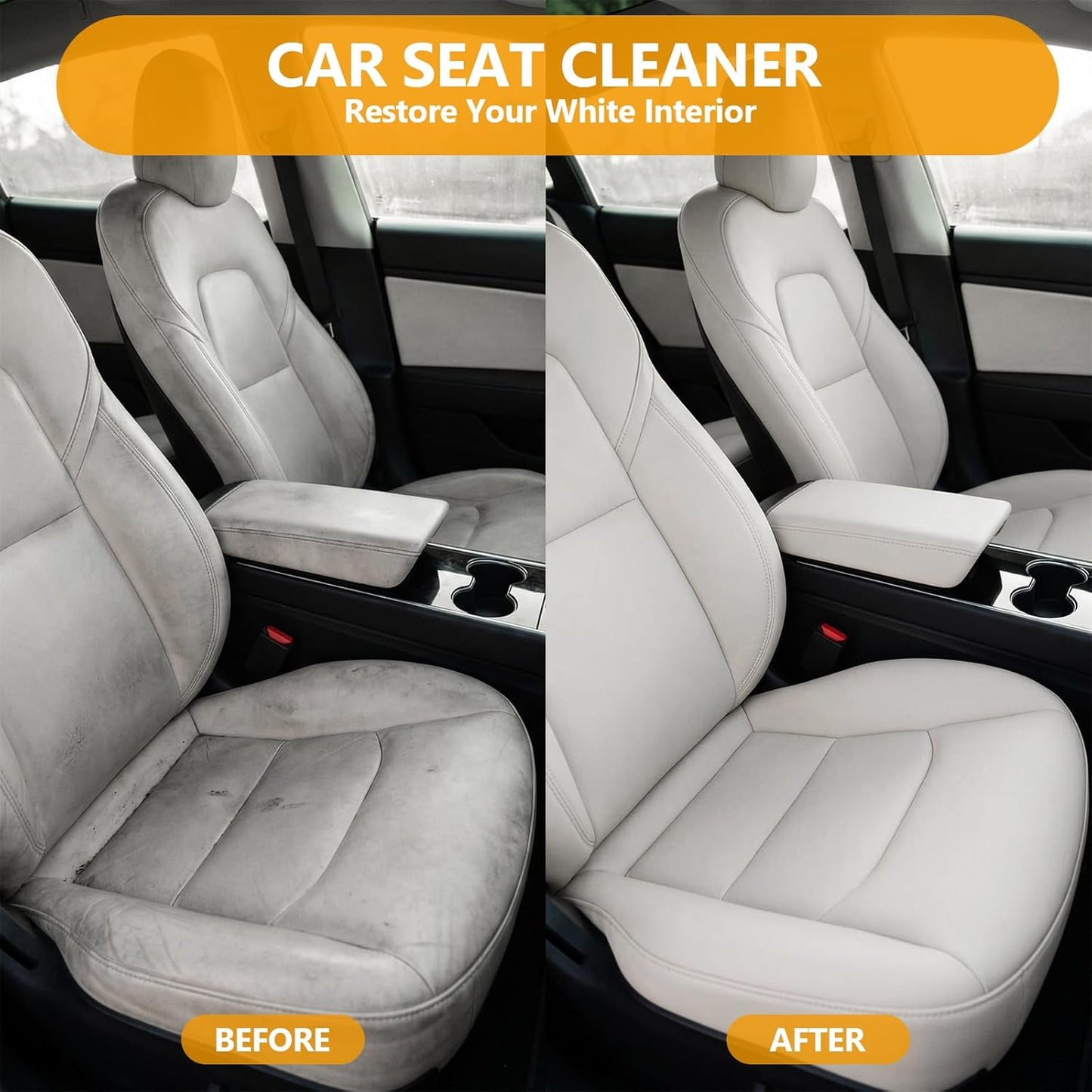 LISRUX Leather Cleaner and Conditioner Kit-2×18oz, Leather Cleaner for Car Seats, Furniture, Couches, Shoes & Boots, pH-Balanced, Restores & Protects All Leather For Natural, Synthetic, Faux, Pleather
