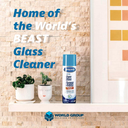 Glass Cleaner Foam, Foaming Action & Spray, 19oz - 2 Pack - Clean Fresh Scent - Bundled With 2 Microfiber Rags