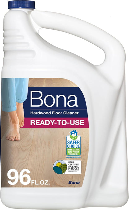 Bona PowerPlus Hardwood Floor Deep Cleaner Refill - 128 fl oz - Refill for Bona Spray Mops and Spray Bottles - Residue-Free Floor Cleaning Solution for Wood Floors