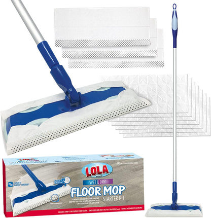 LOLA Dry Sweeping Cloth Refill Pads, 32 Pack, Unscented, Compatible with Swiffer Floor Mop, Comparable to Swiffer Refills, 11" x 8.13"
