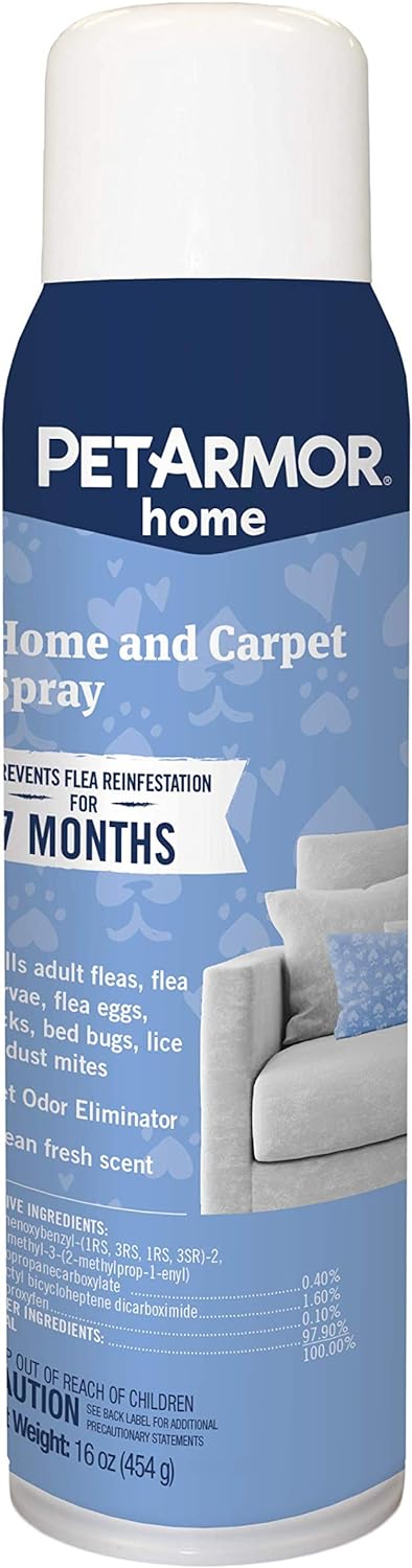 PETARMOR Home Carpet Powder for Fleas and Ticks, Protect Your Home From Fleas and Deodorizes Carpets, 16 Ounce