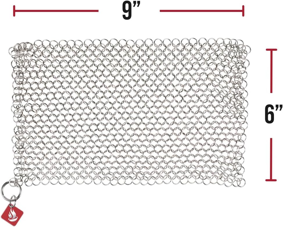 CM SCRUBBER Knapp Made Original 4" Chainmail Scrubber - Cleaner For Cast Iron, Stainless Steel, Hard Anodized Cookware and Other Pots & Pans