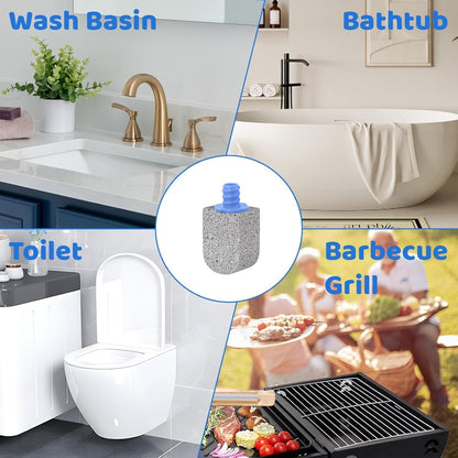 Pumice Stone Toilet Bowl Cleaner,Bathroom Cleaner Brush Toilet Wand Refills with 30CM Long Handle for Remove Hard Water Stains with 1 Wand+ Pumice Stones (5 Pack)