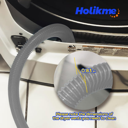 Holikme Dryer Vent Cleaner Kit 2 Pieces - Upgraded Dryer Lint Screens Cleaner Brush Part,Compatible with Most Vacuum Cleaner,Vacuum Hose Attachment & Refrigerator Coil Brush,Quickly Lint Remove,Blue