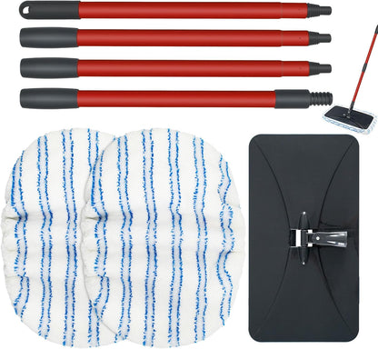 Microfiber Dust Mop Set for Floor Cleaning, Flat Mop for Wet & Dry to Clean Washable Flip Mops Pad for Ocedar Hardwood Floor 'N More 3-Action Mop, Adjustable 58" Mops Handle & 2 Reusable Refill & Base