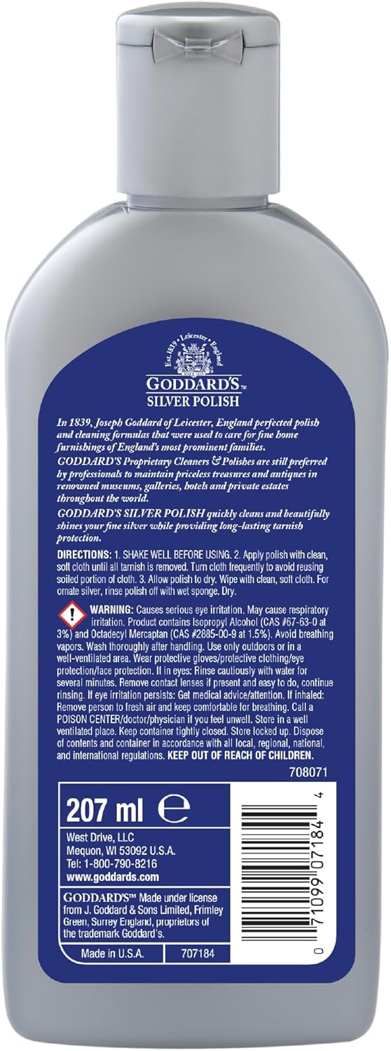 Goddard’s Silver Polish Foam – Silver Jewelry Cleaner for Antiques, Accessories, Ornaments & More – Silver Cleaner for Silverware Protection – Tarnish Remover for Jewelry w/Sponge Applicator (6 oz)