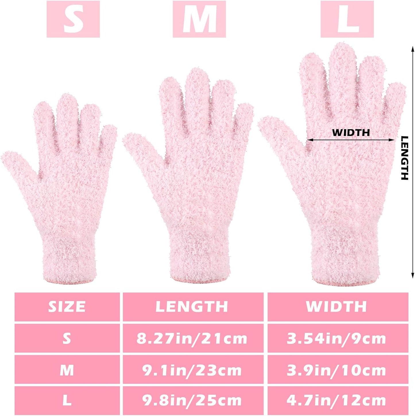 Patelai 3 Pairs Microfiber Plant Dusting Gloves Leaf Cleaning Gloves for Indoor Plants, Blinds, Furniture, House (Green Yellow,Blue,Pink,Medium)