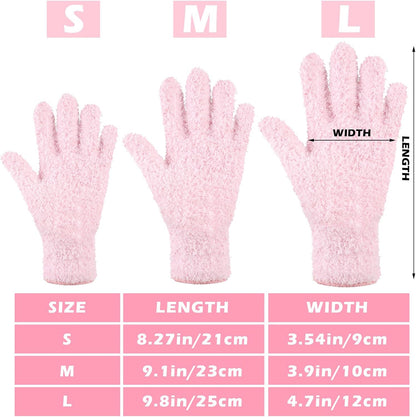 Patelai 3 Pairs Microfiber Plant Dusting Gloves Leaf Cleaning Gloves for Indoor Plants, Blinds, Furniture, House (Green Yellow,Blue,Pink,Medium)