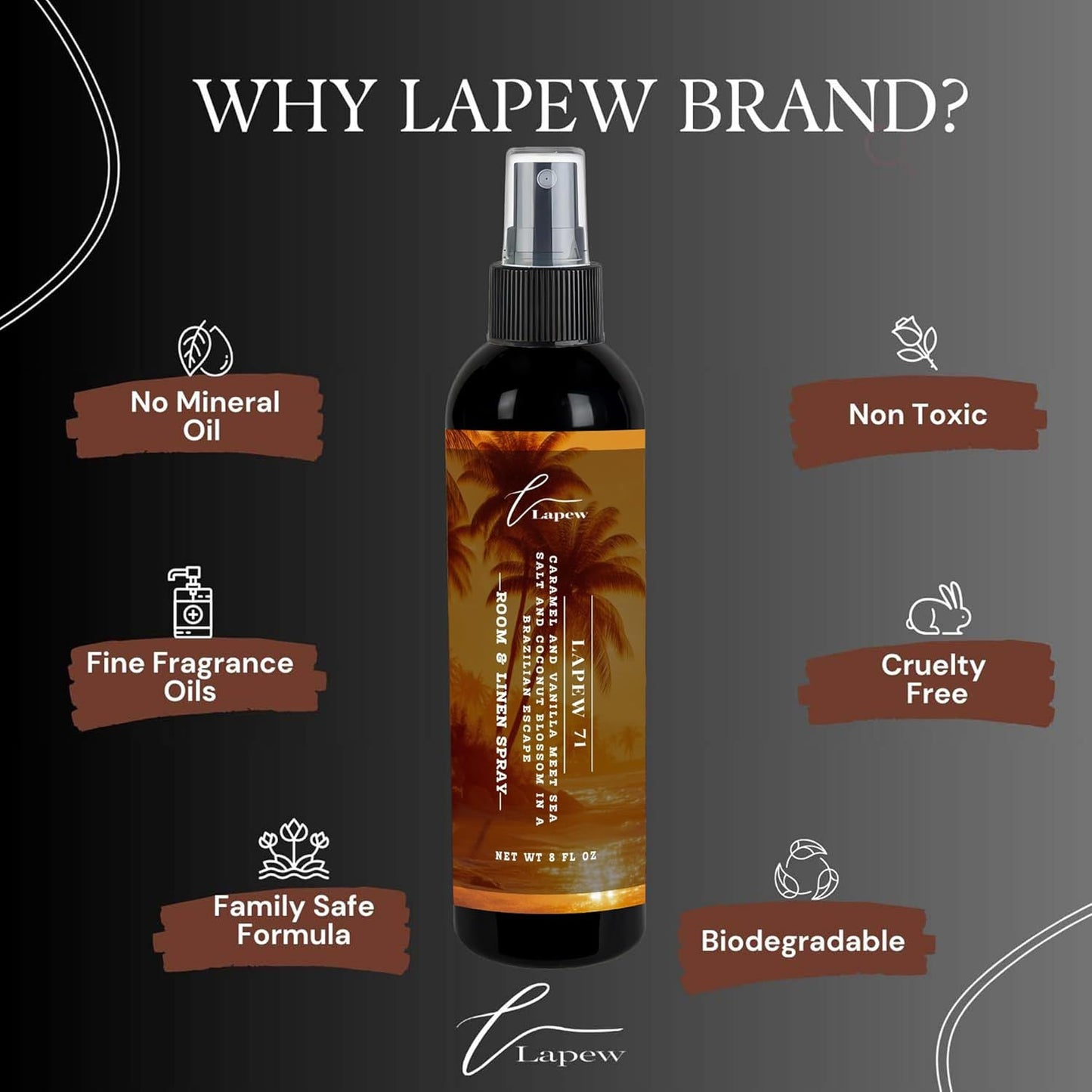 Lapew Room & Linen Spray | Fragrance Mist for Home, Car & Office | Fabric & Air Freshener | Neutralizing Mist | Made in USA | Cozy Cinnamon & Apple - Colors A