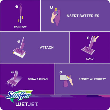 Swiffer WetJet Multi-Purpose and Hardwood Liquid Floor Cleaner Solution Refill, with Gain Scent, 42.2 fl oz each, (Pack of 2)
