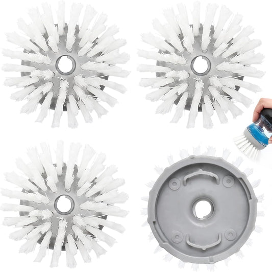 4 Pack Dish Brush Refill Heads for OXO Soap Dispensing Palm Brush, Kitchen Dish Scrubber Cleaning Replacement Head, Gray