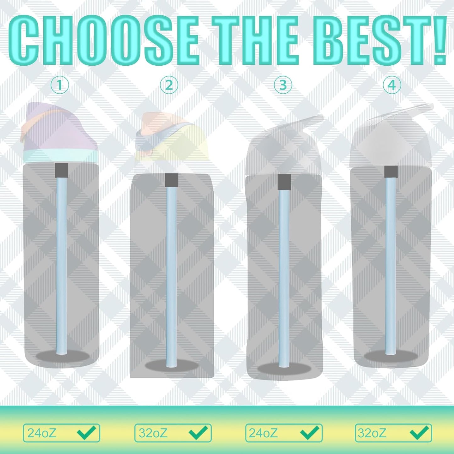 6pcs Replacement Straws for Owala Freesip 24/32oz, Reusable Plastic Straws with Cleaning Brush Tumbler Accessories Parts for Owala Flip 24/32oz Stainless Steel Insulated Water Bottle