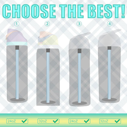 6pcs Replacement Straws for Owala Freesip 24/32oz, Reusable Plastic Straws with Cleaning Brush Tumbler Accessories Parts for Owala Flip 24/32oz Stainless Steel Insulated Water Bottle