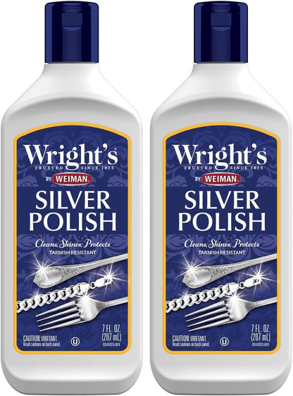 Wright's Silver Cleaner and Polish - 7 Ounce - Ammonia Free - Use on Silver, Jewelry, Antique Silver, Gold, Brass, Copper and Aluminum
