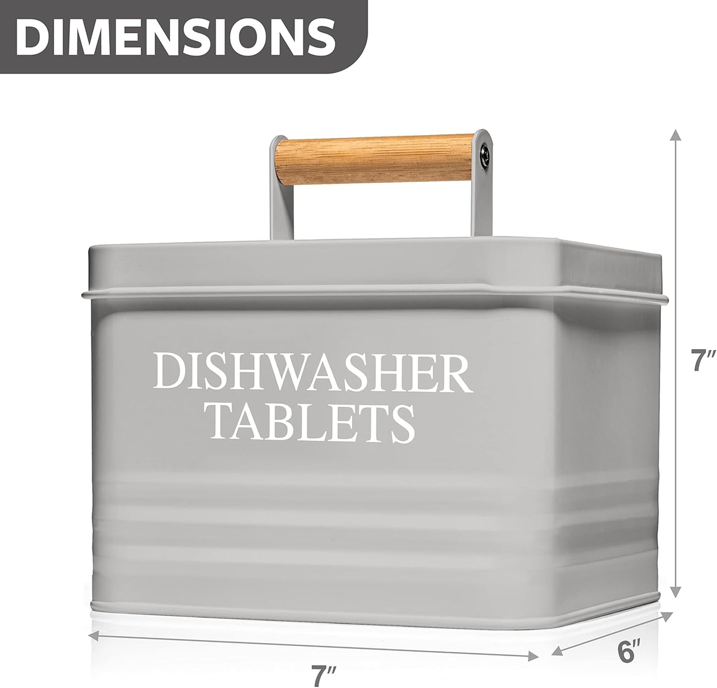 Calindiana Modern Farmhouse Metal Dishwasher Pods Container with Lid for Kitchen Organization and Storage, Kitchen Essentials Decor Accessories, Dishwasher Pods Holder, Mint